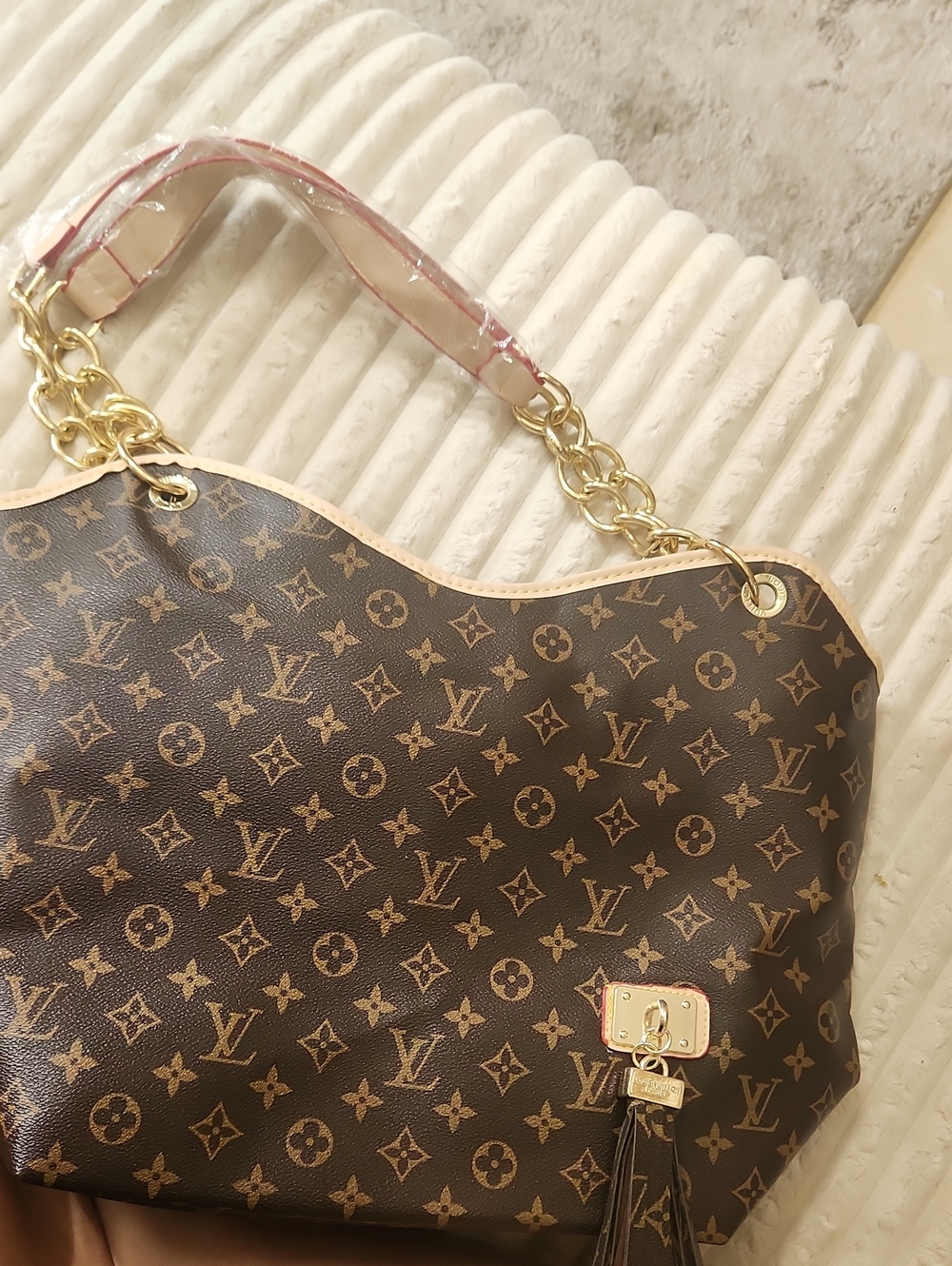 Brown Monogram Canvas Shoulder Bag
